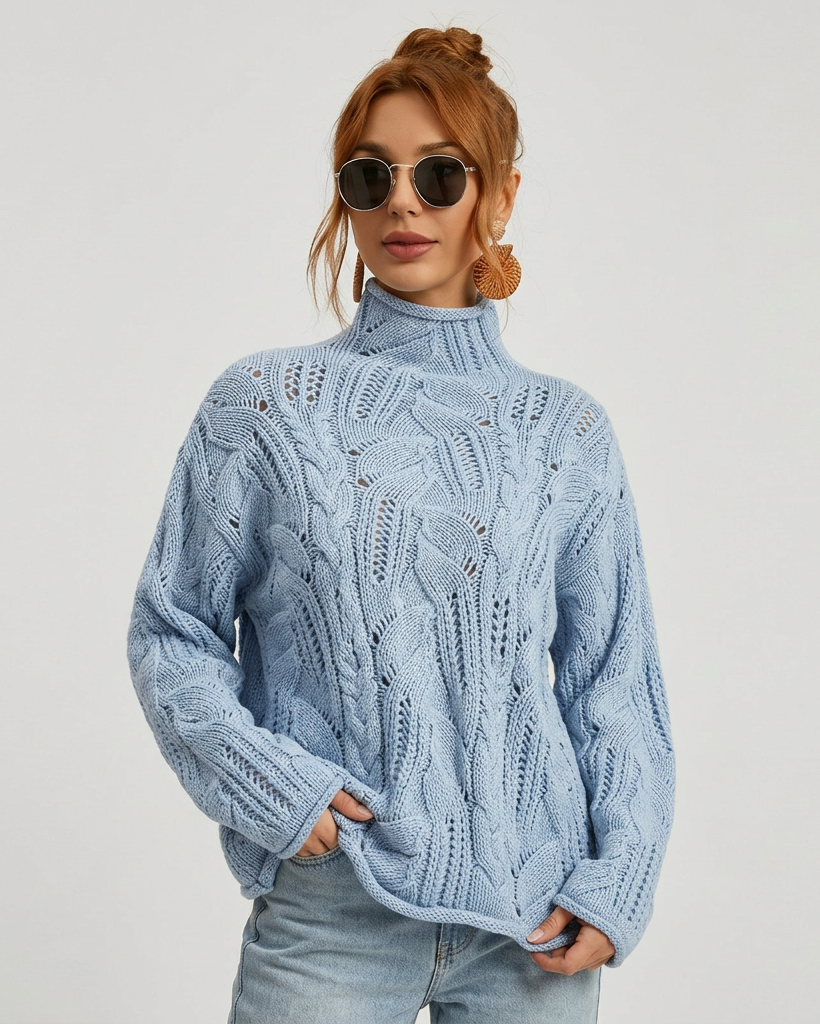 Aurora | Maglione a Trecce Dolcevita