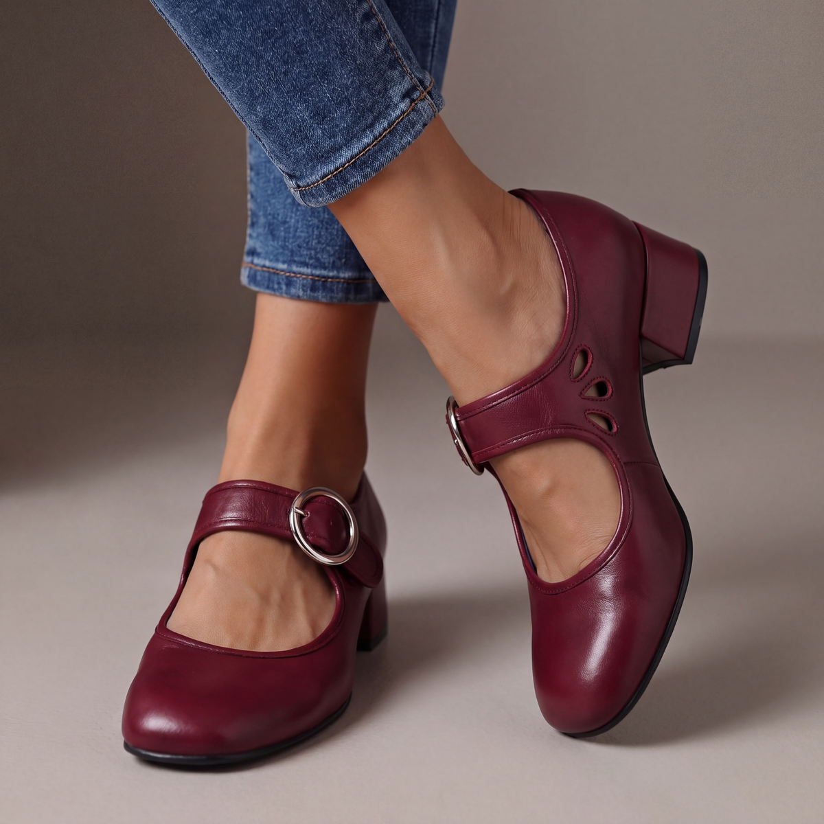 Alice | Scarpe Eleganti con Tacco Basso e Fibbia