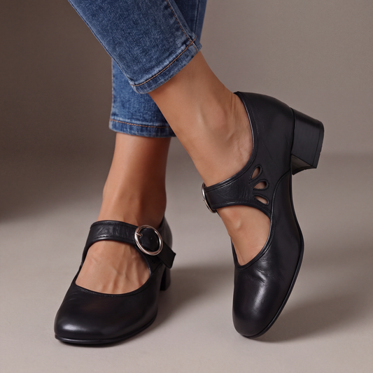 Alice | Scarpe Eleganti con Tacco Basso e Fibbia